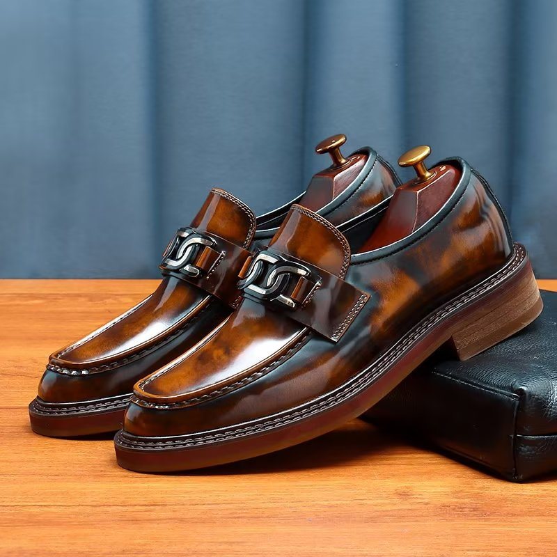 Ανδρικά Loafers Πολυτέλεια Δερμάτινα Slip-on Παπούτσια - Καφές