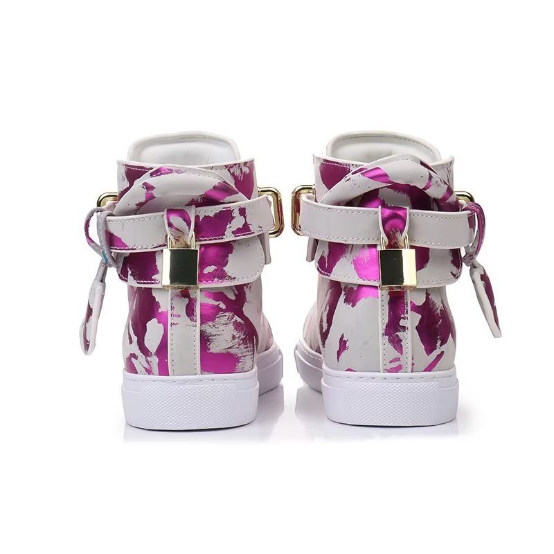 Ανδρικά Sneakers Graffiti Artisan Cow Leather High Top Sneaks - Μωβ