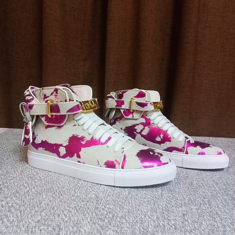 Ανδρικά Sneakers Graffiti Artisan Cow Leather High Top Sneaks - Μωβ