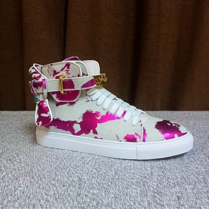 Ανδρικά Sneakers Graffiti Artisan Cow Leather High Top Sneaks - Μωβ