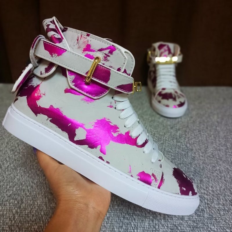 Ανδρικά Sneakers Graffiti Artisan Cow Leather High Top Sneaks - Μωβ