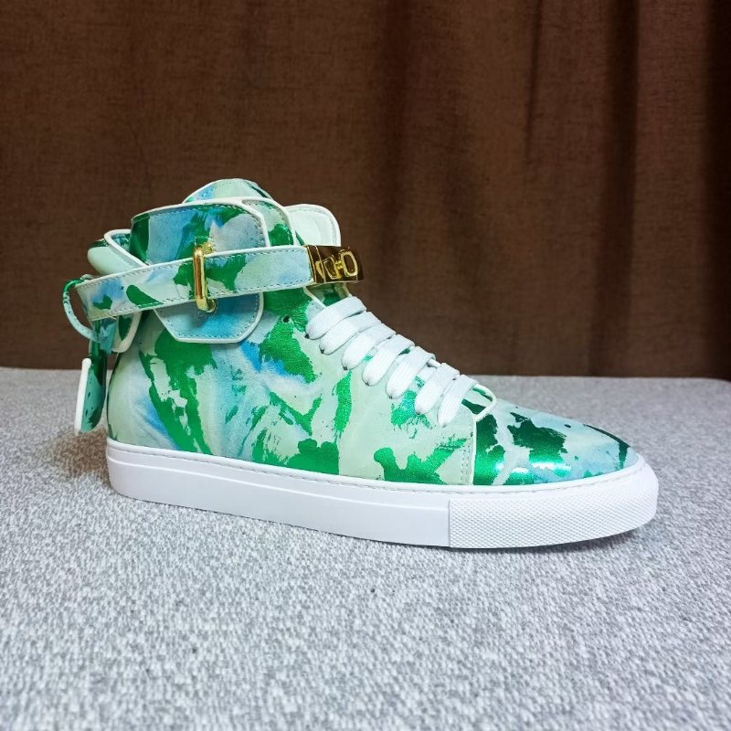 Ανδρικά Sneakers Graffiti Artisan Cow Leather High Top Sneaks - Πράσινο