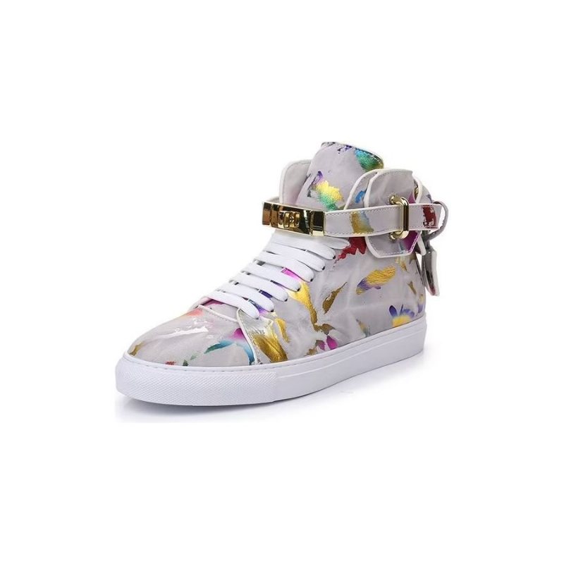 Ανδρικά Sneakers Graffiti Elite Δερμάτινα Cow High Top Kicks - Πολύχρωμο