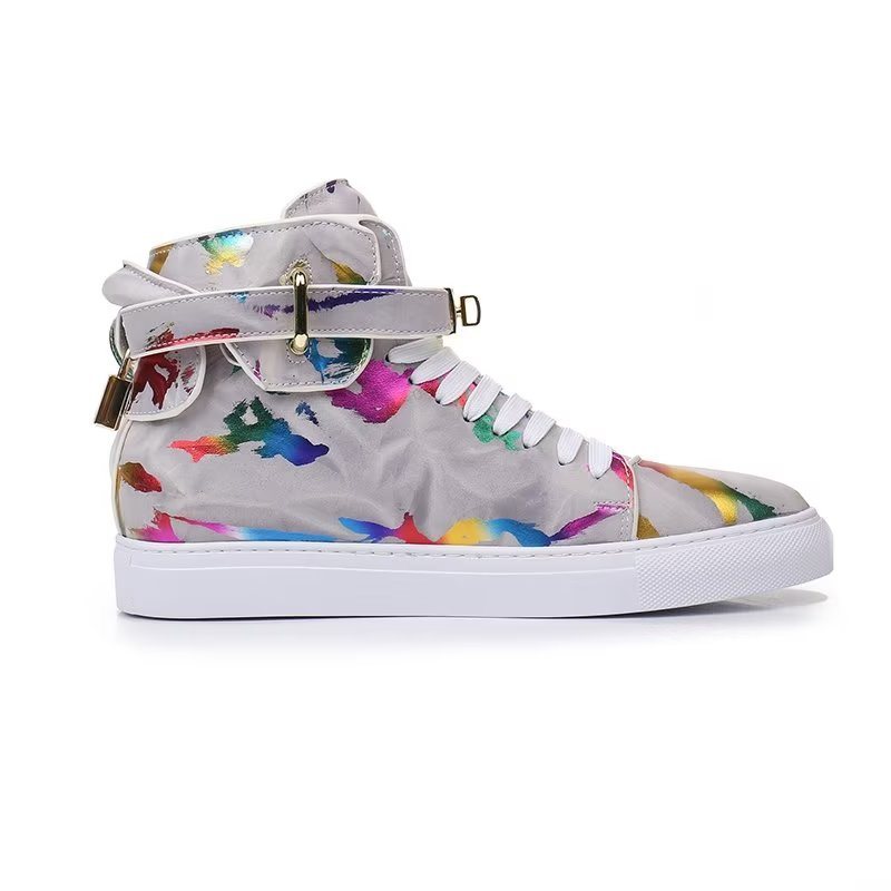 Ανδρικά Sneakers Graffiti Elite Δερμάτινα Cow High Top Kicks - Πολύχρωμο