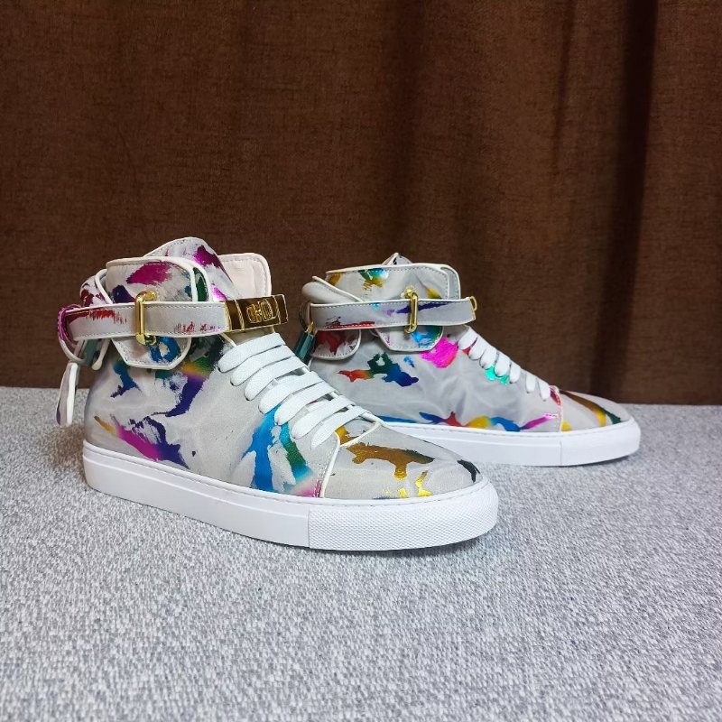 Ανδρικά Sneakers Graffiti Elite Δερμάτινα Cow High Top Kicks - Πολύχρωμο