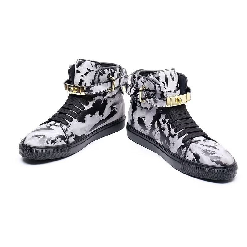 Ανδρικά Sneakers Graffiti Vogue Cowhide High Top - Πολύχρωμο