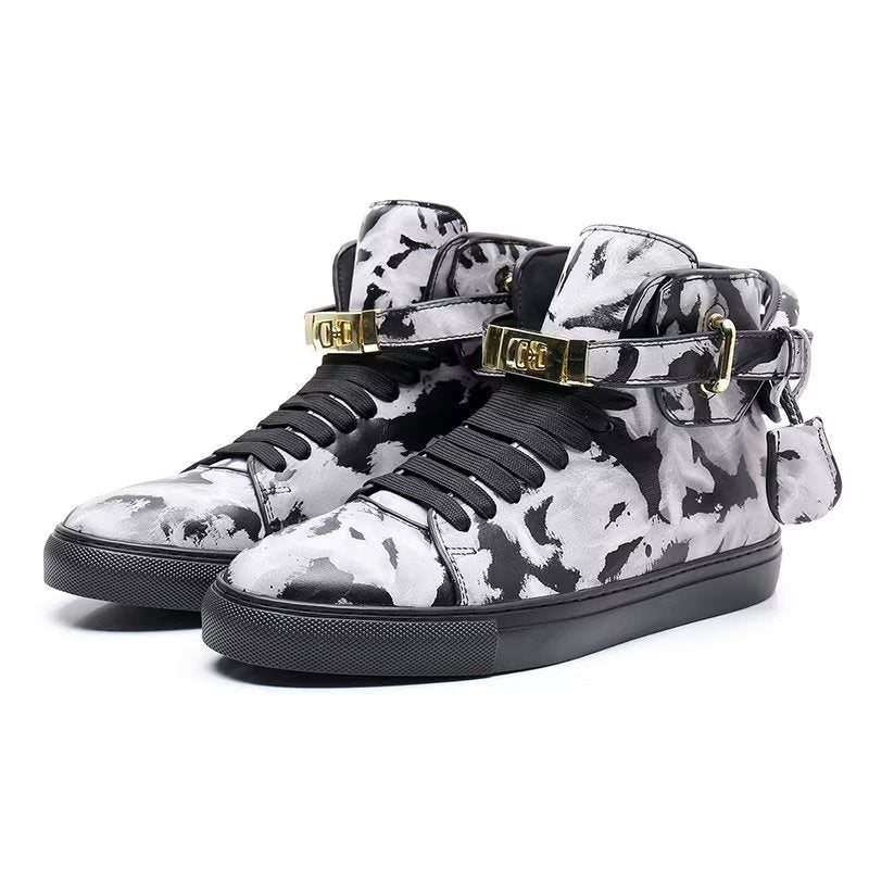 Ανδρικά Sneakers Graffiti Vogue Cowhide High Top - Πολύχρωμο