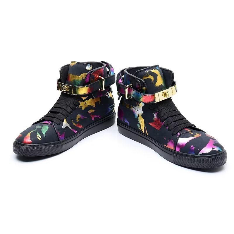 Ανδρικά Sneakers Graffiti Vogue Cowhide High Top - Πολύχρωμο