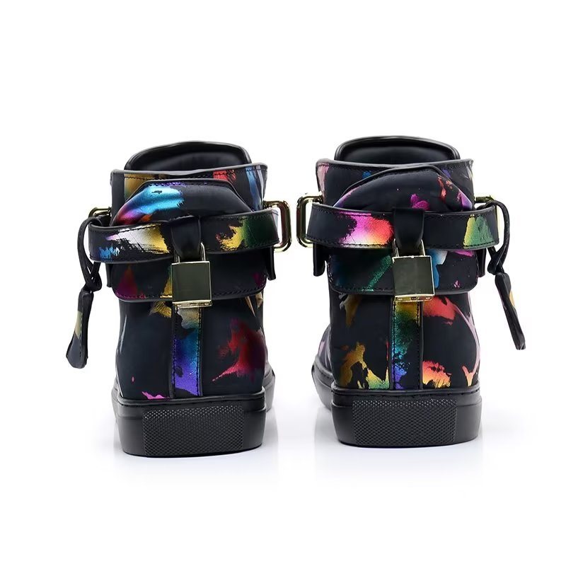 Ανδρικά Sneakers Graffiti Vogue Cowhide High Top - Πολύχρωμο