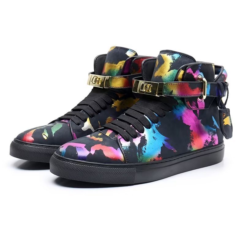 Ανδρικά Sneakers Graffiti Vogue Cowhide High Top - Πολύχρωμο