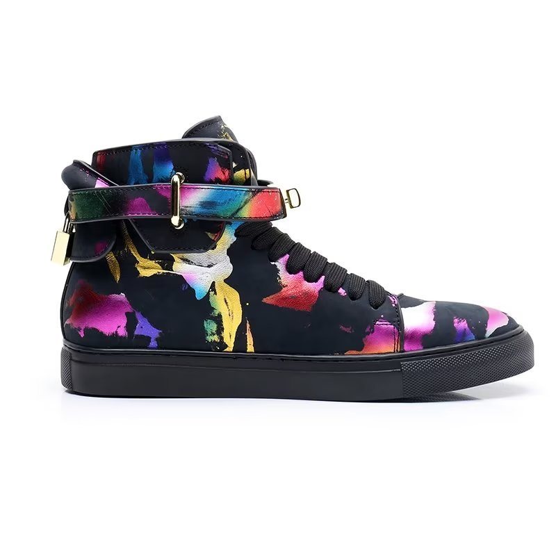 Ανδρικά Sneakers Graffiti Vogue Cowhide High Top - Πολύχρωμο