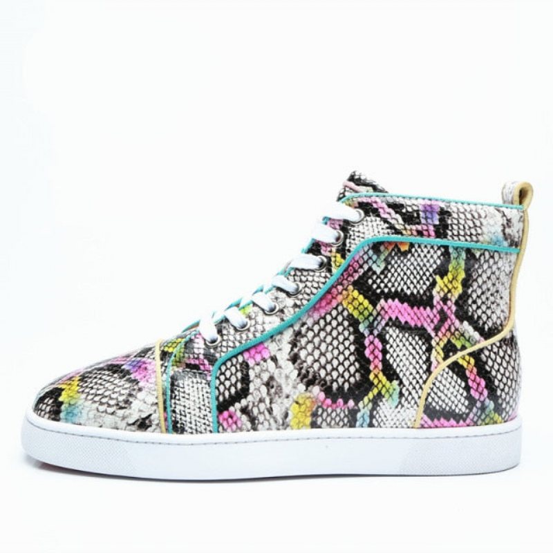 Ανδρικά Sneakers Snakeskin Chic Πολύχρωμα Ψηλά Αδιάβροχα Παπούτσια - Εξωτικός