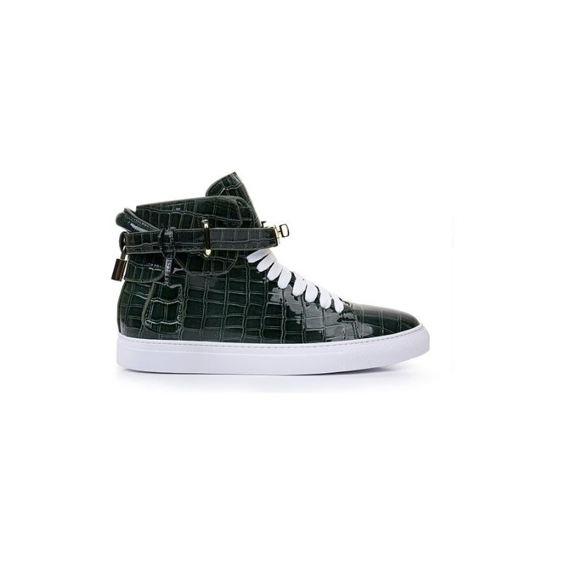 Ανδρικά Sneakers Πολυτέλεια Crocemboss High Top Casual - Πράσινο