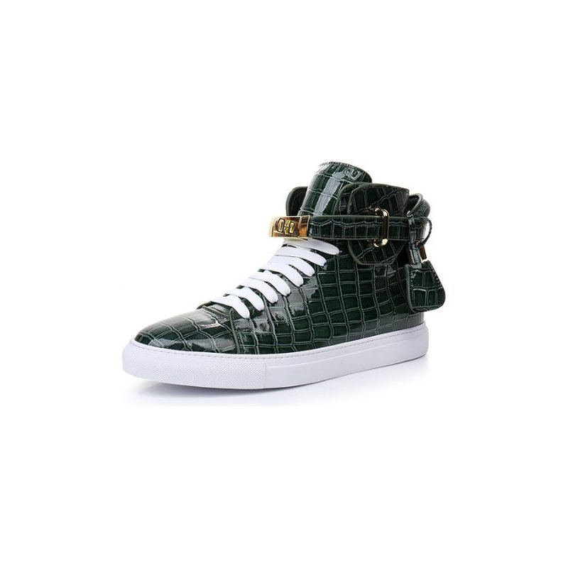 Ανδρικά Sneakers Πολυτέλεια Crocemboss High Top Casual - Πράσινο