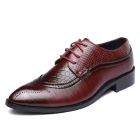 Ανδρικά Επίσημα Παπούτσια Alligator Πολυτέλεια Lace-up Brogue Φόρεμα