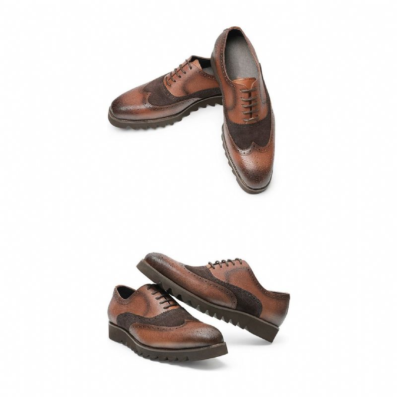 Ανδρικά Επίσημα Παπούτσια Alligator Πολυτέλεια Wingtip Brogue Casual - Καφές