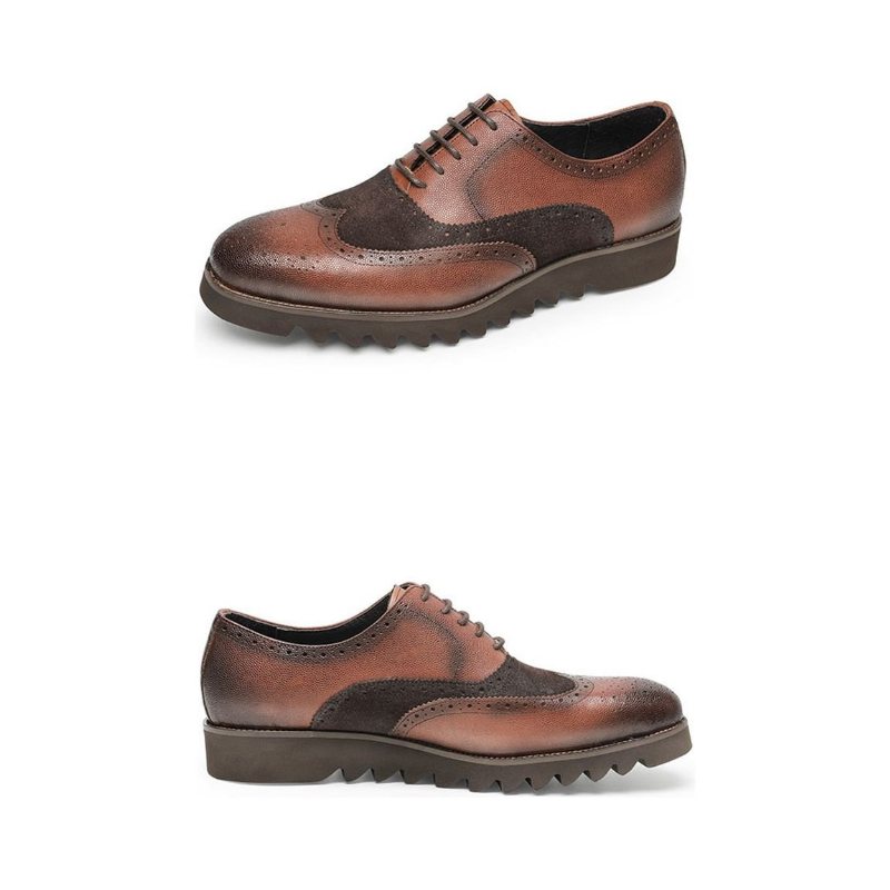 Ανδρικά Επίσημα Παπούτσια Alligator Πολυτέλεια Wingtip Brogue Casual - Καφές