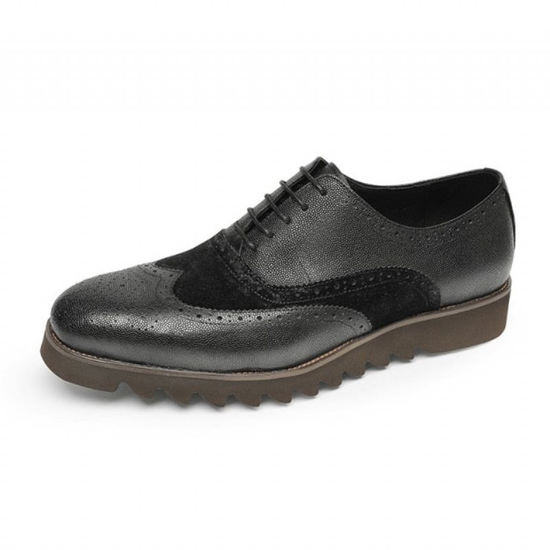 Ανδρικά Επίσημα Παπούτσια Alligator Πολυτέλεια Wingtip Brogue Casual - Μαύρο