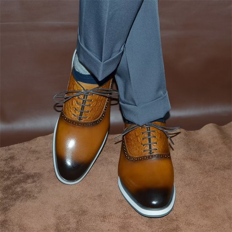 Ανδρικά Επίσημα Παπούτσια Classic Lace-up Elegance Φόρεμα - Καφέ