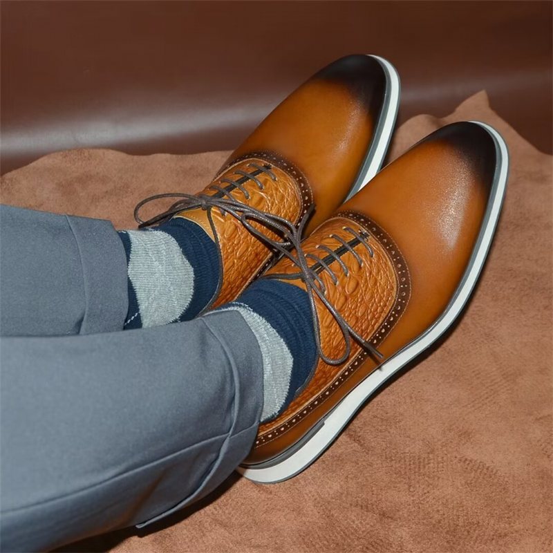 Ανδρικά Επίσημα Παπούτσια Classic Lace-up Elegance Φόρεμα - Καφέ