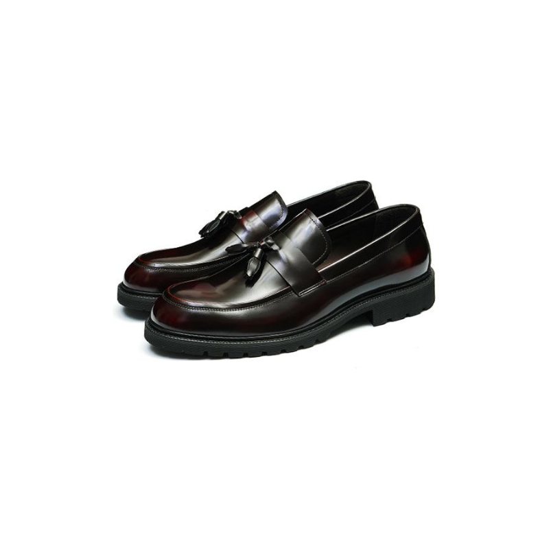 Ανδρικά Επίσημα Παπούτσια Classic Slip-on Tassel Loafers - Βουργουνδία