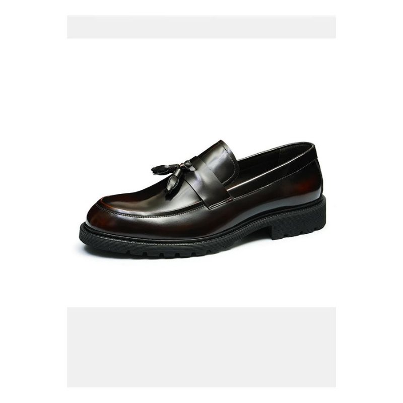 Ανδρικά Επίσημα Παπούτσια Classic Slip-on Tassel Loafers - Βουργουνδία