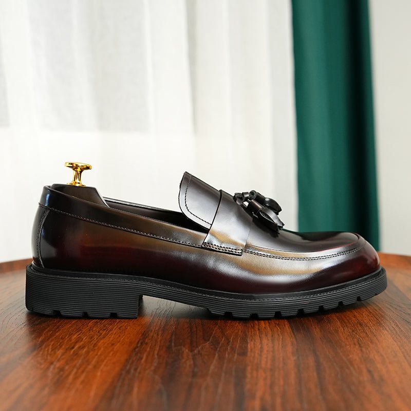 Ανδρικά Επίσημα Παπούτσια Classic Slip-on Tassel Loafers - Βουργουνδία