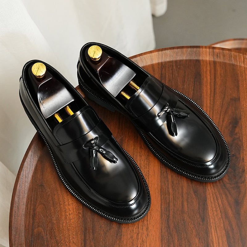 Ανδρικά Επίσημα Παπούτσια Classic Slip-on Tassel Loafers - Μαύρο