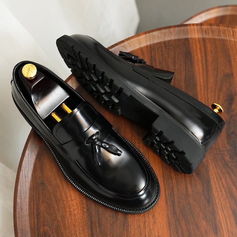 Ανδρικά Επίσημα Παπούτσια Classic Slip-on Tassel Loafers - Μαύρο