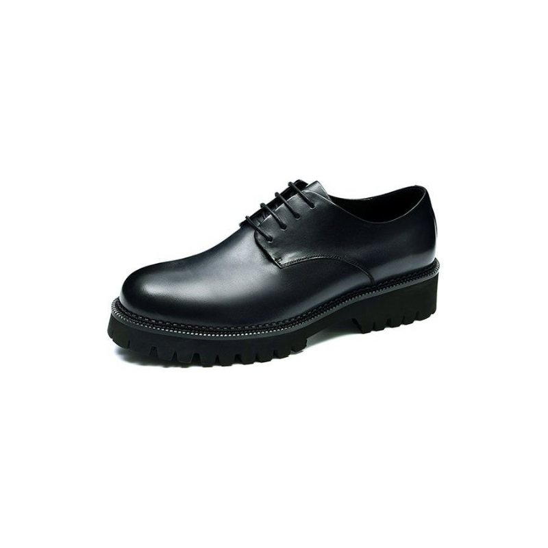 Ανδρικά Επίσημα Παπούτσια Cow Leather Lace Up Brogues - Μαύρο 