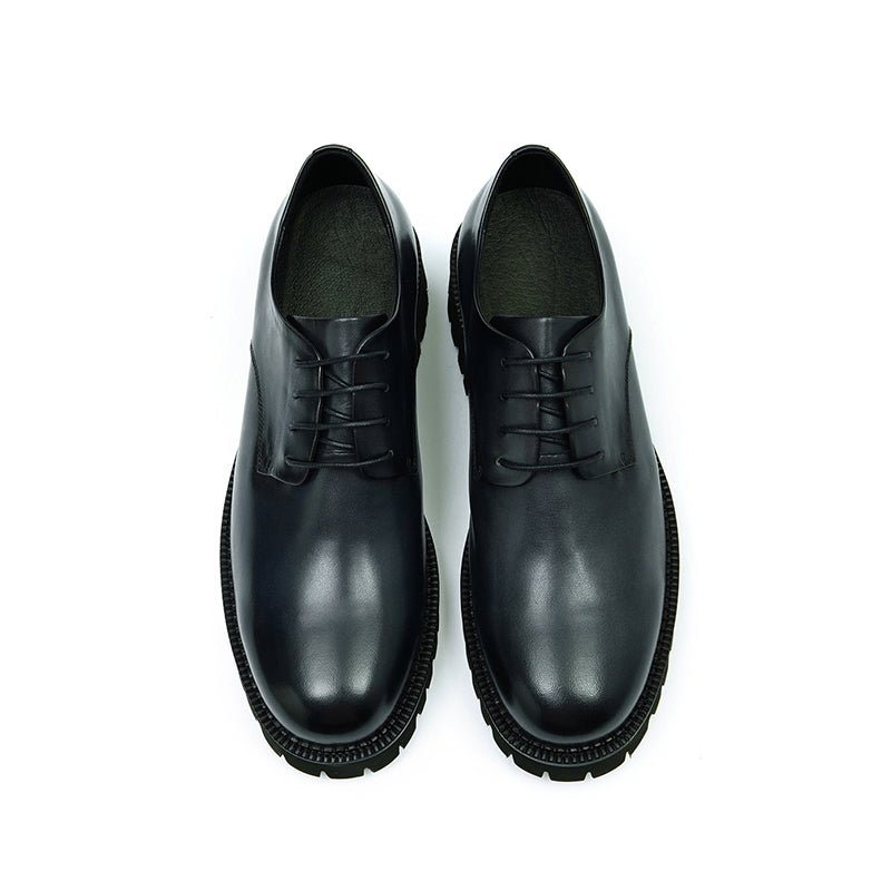 Ανδρικά Επίσημα Παπούτσια Cow Leather Lace Up Brogues - Μαύρο 