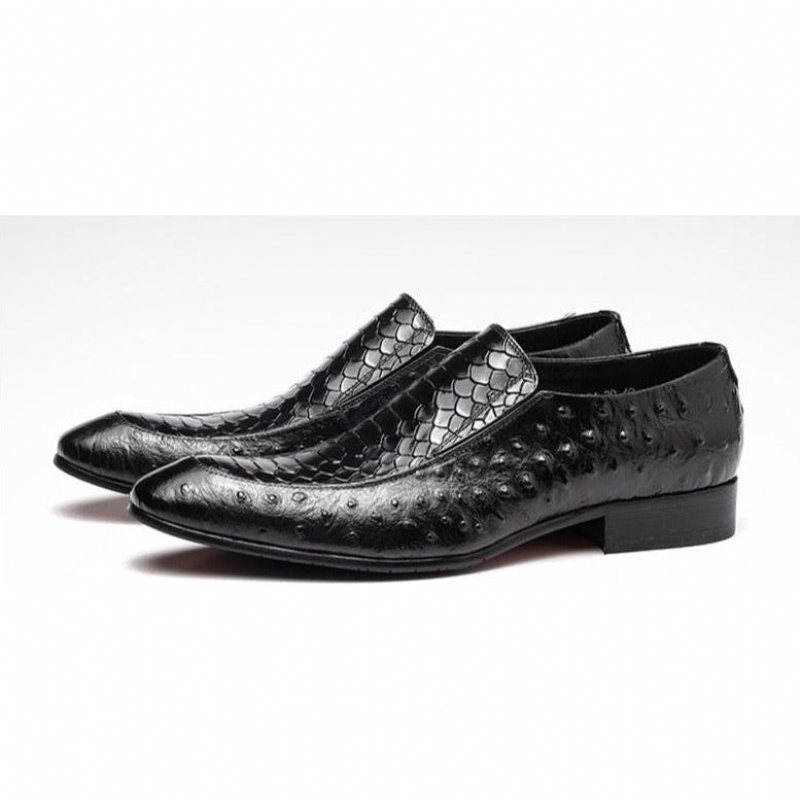 Ανδρικά Επίσημα Παπούτσια Croc Texture Leather Slip-on Oxford Brogues