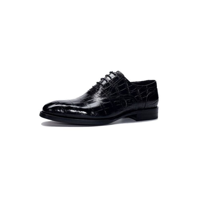 Ανδρικά Επίσημα Παπούτσια Crocdress Πολυτέλεια Crocodile Pattern Oxford - Μαύρο