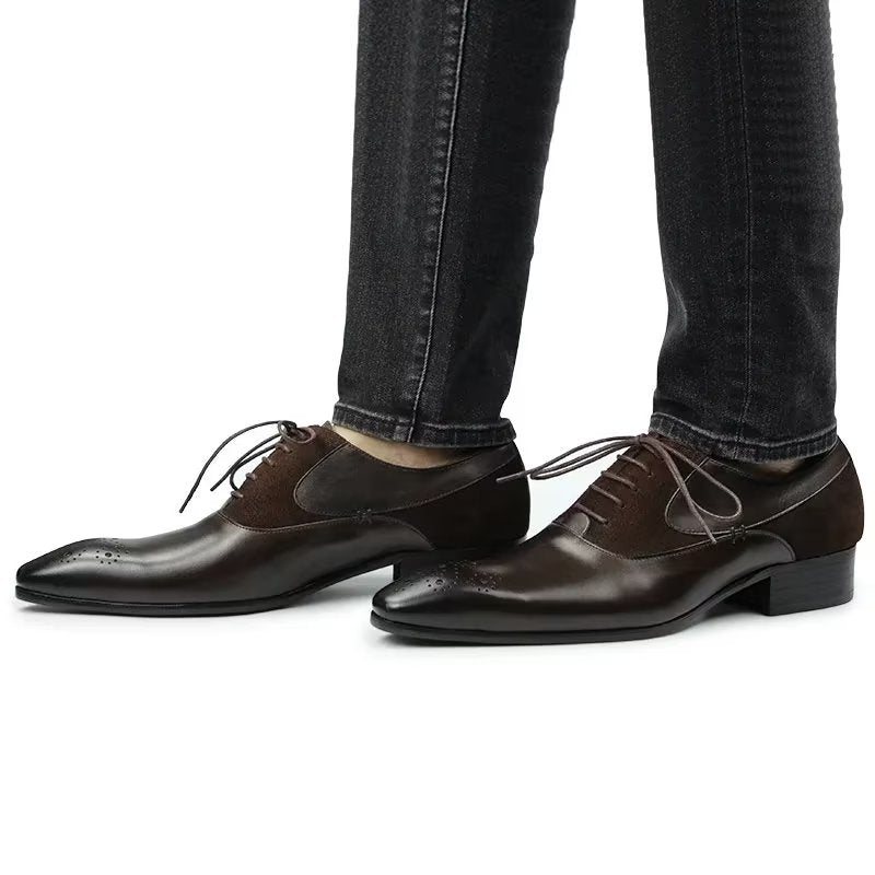 Ανδρικά Επίσημα Παπούτσια Deluxe Nuptial Oxford Modishopulence Brogue - Καφές