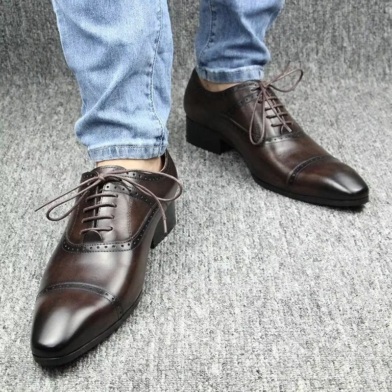 Ανδρικά Επίσημα Παπούτσια Deluxe Oxford Lavishnuptial Brogues - Καφές