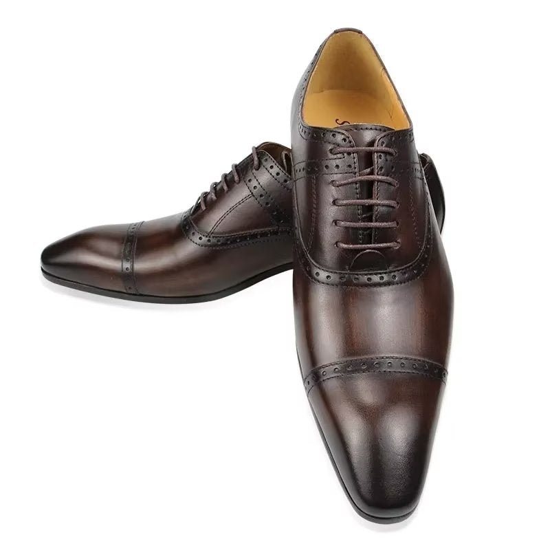 Ανδρικά Επίσημα Παπούτσια Deluxe Oxford Lavishnuptial Brogues - Καφές