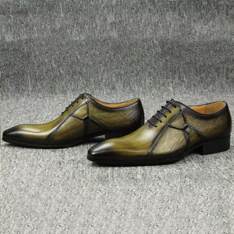 Ανδρικά Επίσημα Παπούτσια Deluxe Δερμάτινα Chicopulent Nuptial Brogues - Πράσινος