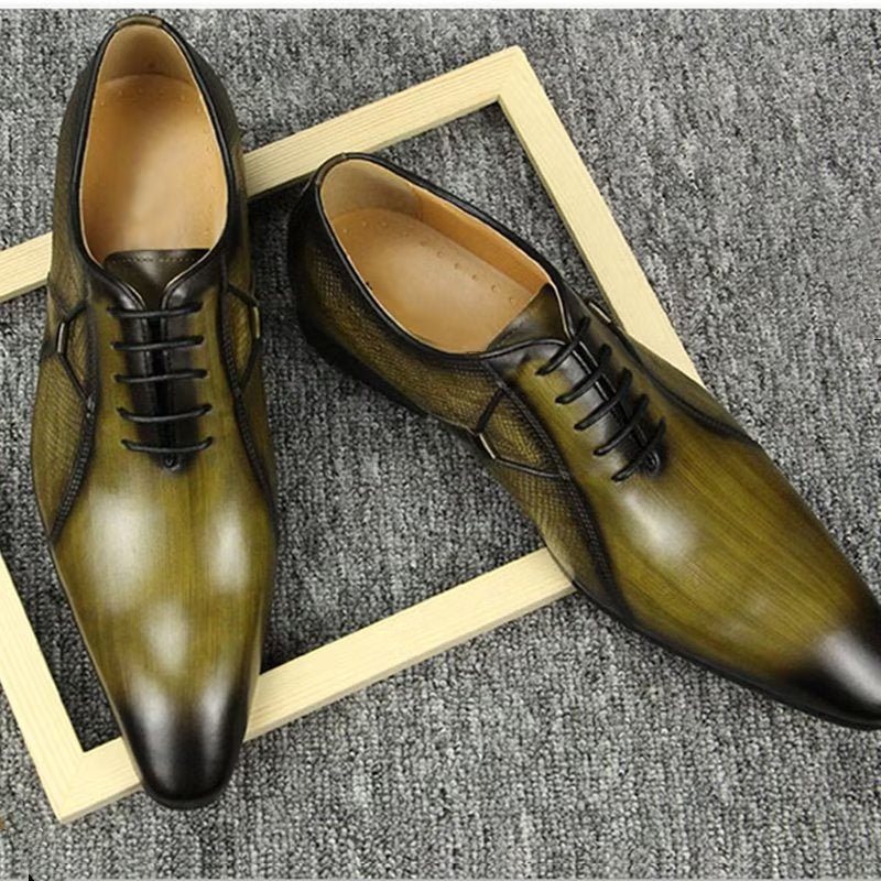 Ανδρικά Επίσημα Παπούτσια Deluxe Δερμάτινα Chicopulent Nuptial Brogues - Πράσινος