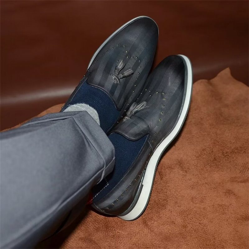 Ανδρικά Επίσημα Παπούτσια Elegance Εκλεπτυσμένα Slip-on Φόρεμα - Γκρι