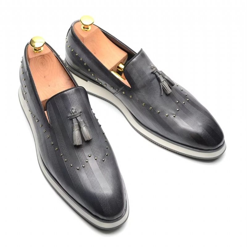 Ανδρικά Επίσημα Παπούτσια Elegance Εκλεπτυσμένα Slip-on Φόρεμα - Γκρι