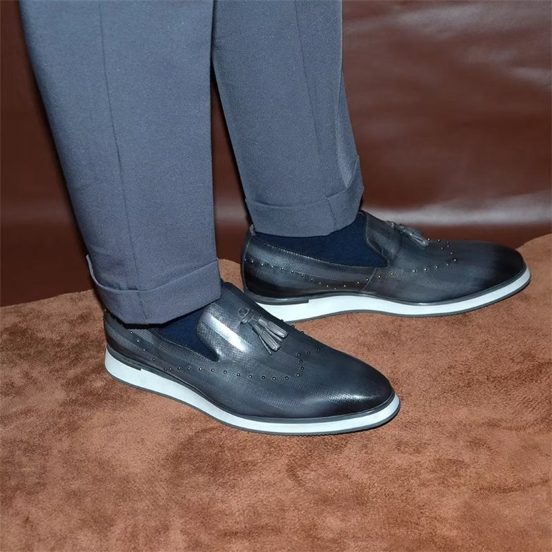 Ανδρικά Επίσημα Παπούτσια Elegance Εκλεπτυσμένα Slip-on Φόρεμα - Γκρι