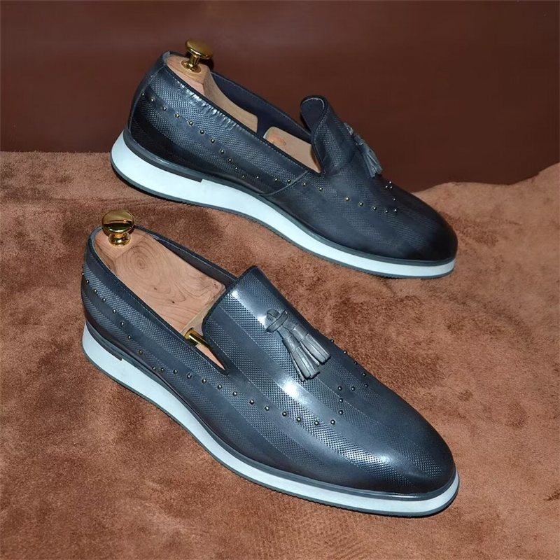 Ανδρικά Επίσημα Παπούτσια Elegance Εκλεπτυσμένα Slip-on Φόρεμα - Γκρι