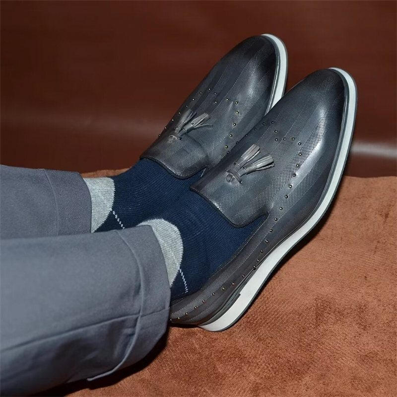 Ανδρικά Επίσημα Παπούτσια Elegance Εκλεπτυσμένα Slip-on Φόρεμα - Γκρι