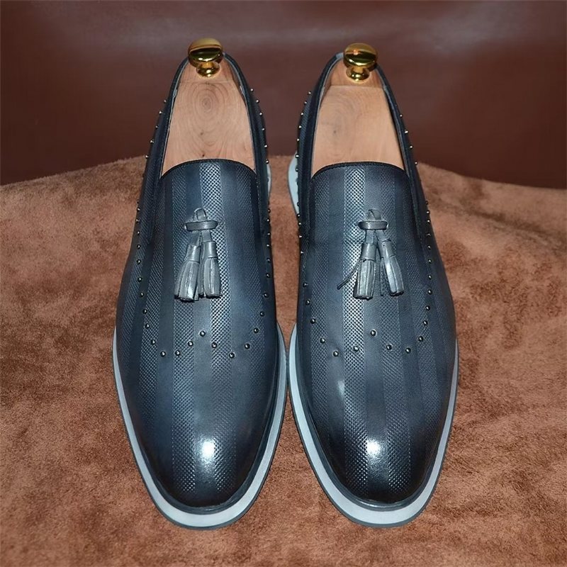 Ανδρικά Επίσημα Παπούτσια Elegance Εκλεπτυσμένα Slip-on Φόρεμα - Γκρι