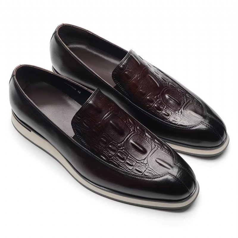 Ανδρικά Επίσημα Παπούτσια Elegant Slip-on Δερμάτινο Φόρεμα Essentials - Καφέ