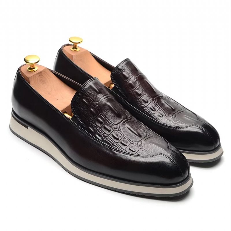 Ανδρικά Επίσημα Παπούτσια Elegant Slip-on Δερμάτινο Φόρεμα Essentials - Καφέ