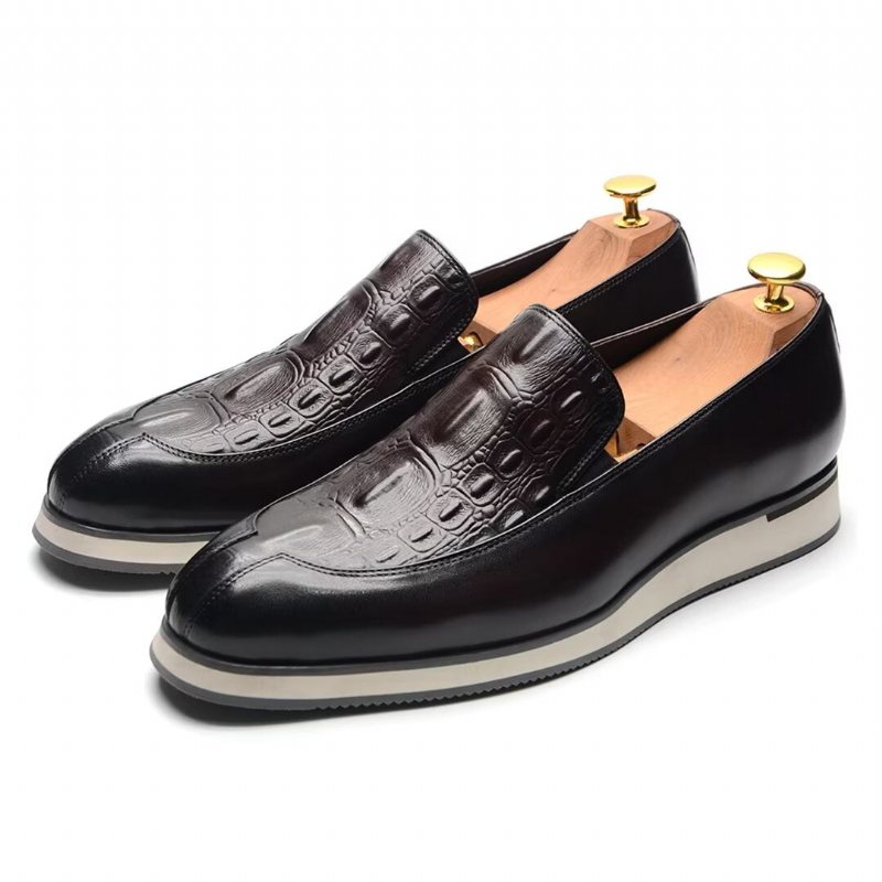 Ανδρικά Επίσημα Παπούτσια Elegant Slip-on Δερμάτινο Φόρεμα Essentials - Καφέ