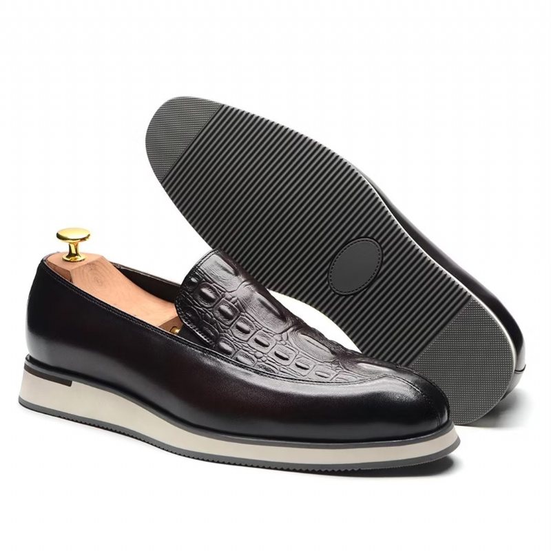 Ανδρικά Επίσημα Παπούτσια Elegant Slip-on Δερμάτινο Φόρεμα Essentials - Καφέ