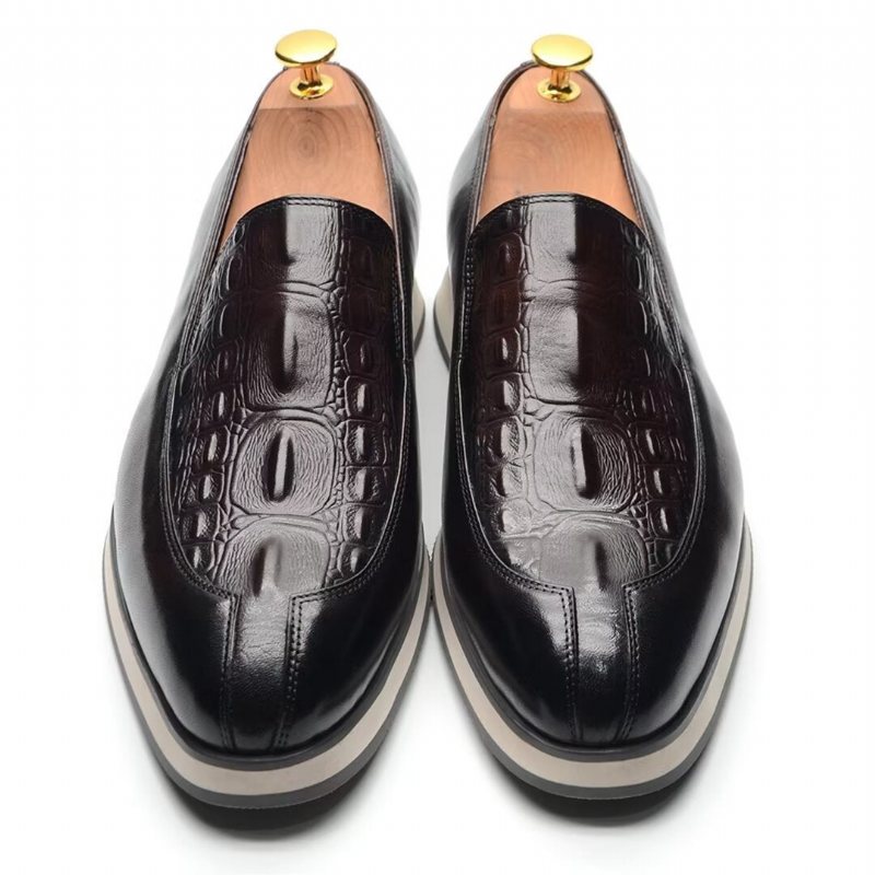 Ανδρικά Επίσημα Παπούτσια Elegant Slip-on Δερμάτινο Φόρεμα Essentials - Καφέ