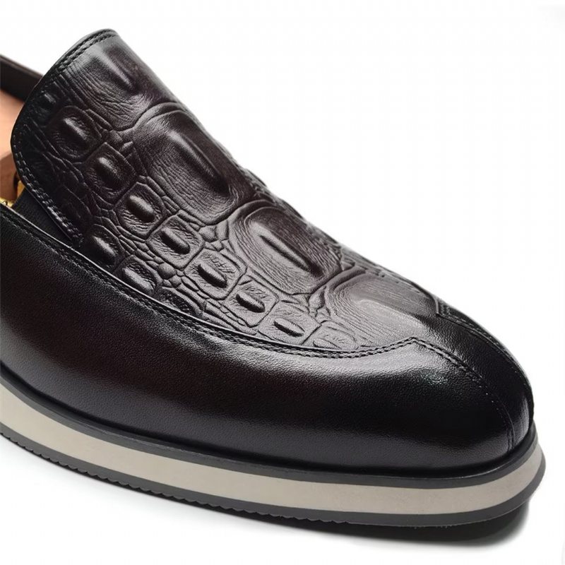 Ανδρικά Επίσημα Παπούτσια Elegant Slip-on Δερμάτινο Φόρεμα Essentials - Καφέ